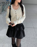 Kendi Angora Knit Sleeveless Cardigan
