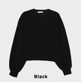 Plain Color Crop Sweatshirt