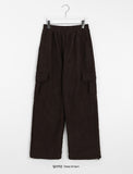 Kimone fleece string banding corduroy cargo pants