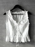 Punching Lace Frill Sleeveless