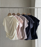 Blooming Half Drape Span T-Blouse
