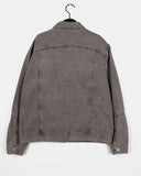 Enjet zipper pocket oversized fit boxy denim zip-up jacket