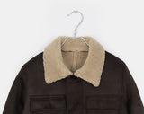 Renee Crop Wool Big Pocket Mustang Jacket