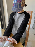 [BAONHAUS] Hosh color matching raglan knit long sleeve T-shirt
