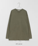 Miroki Basic Plain Slit Over Long Sleeve Tee