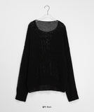 Itnewa Summer Color Net Long Sleeve Knit