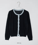 Ninky Color Matching Ribbed Crop Cardigan