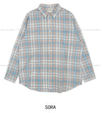 Candy Soft Loose-Fit Cotton Checkered Shirt