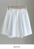 Amy Pintuck Banding Short Cotton Pants (Belt Set)