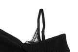 Labum Off-Shoulder Lace Layered Knit