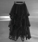 Cherian Chiffon Unbalance Tiered Skirt