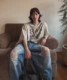 Portina Damage Wide Denim Pants