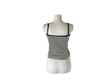 Cotter Punching Stripe Sleeveless Cardigan Set