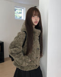 Elu Fluffy Button Jacket