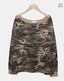 Arca Off-Shoulder Camo Warmer Long Sleeve T-Shirt