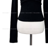 Hooky layered ribbed U-neck long sleeve