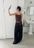 [with cup] TWO TONE HALTER TOP