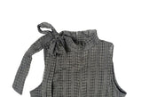 Peril See-through Ribbon Check Unbalance Blouse