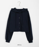 Darts Crop Hood Cardigan