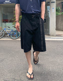 Lukio Layered Belted Bermuda Slacks