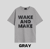 Make lettering print short sleeve t-shirt