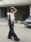 Muscle Cargo Denim Wide Pants