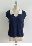 Cooly V Color Matching Collar Knit
