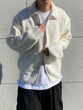 Coma collar knit zip-up