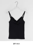 Vito Shirring Punching Layered Color Sleeveless