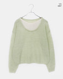 Mishu Color Matching Layered Loose Fit Long Sleeve Knit
