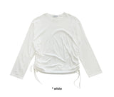 STRAP SHIRRING SLEEVE T