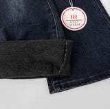 Washing Banding Heated Fabric Brushed Span Bootcut Denim Pants