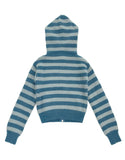 HAIRY STRIPE HOOD ZIP-UP