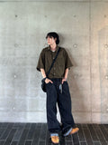 Non-fade raw wide denim