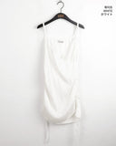 [MADE] Mark Pleated Wrap Shirring Layered Mini One Piece