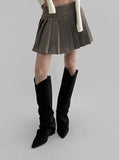 Elite Checkered Pleats Mini Skirt