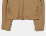 Nuen Suede Slit String Zip-Up Jacket
