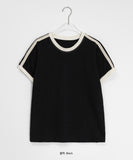 Endley Track Lace Ringer Short Sleeve Tee