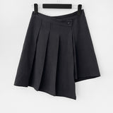 Mink wrap unbalanced miniskirt