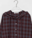 [BAONHAUS] Kitket Check Over Hood Shirt