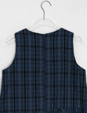 Huttle Check Tiered Layered Sleeveless One Piece