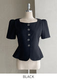 Elon Tweed Puff Peplum Blouse Jacket