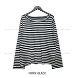 Dewey stripe off-shoulder long sleeves