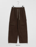 [unisex] Hoita banding string carpender parachute wide cotton pants