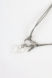 silver string clear heart necklace