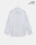 Manin Stripe See-through Overfit Long Sleeve Shirt