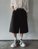 Ruto embroidery Bermuda denim pants