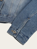 Chike Unbalanced Cropped Denim Jacket