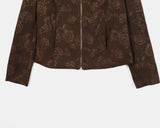 [MADE] Goats Vintage Rose Jacquard Suede Zip-Up Jacket