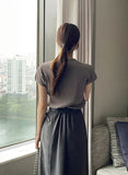 Aluah Half Neck Pleated T-Blouse